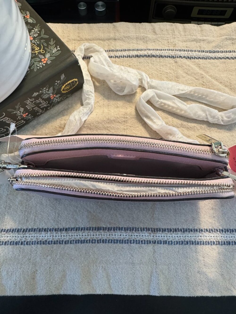 NWT Kate Spade Double Zip Crossbody Wallet | Beaded French Bulldog - Picture 10 of 10